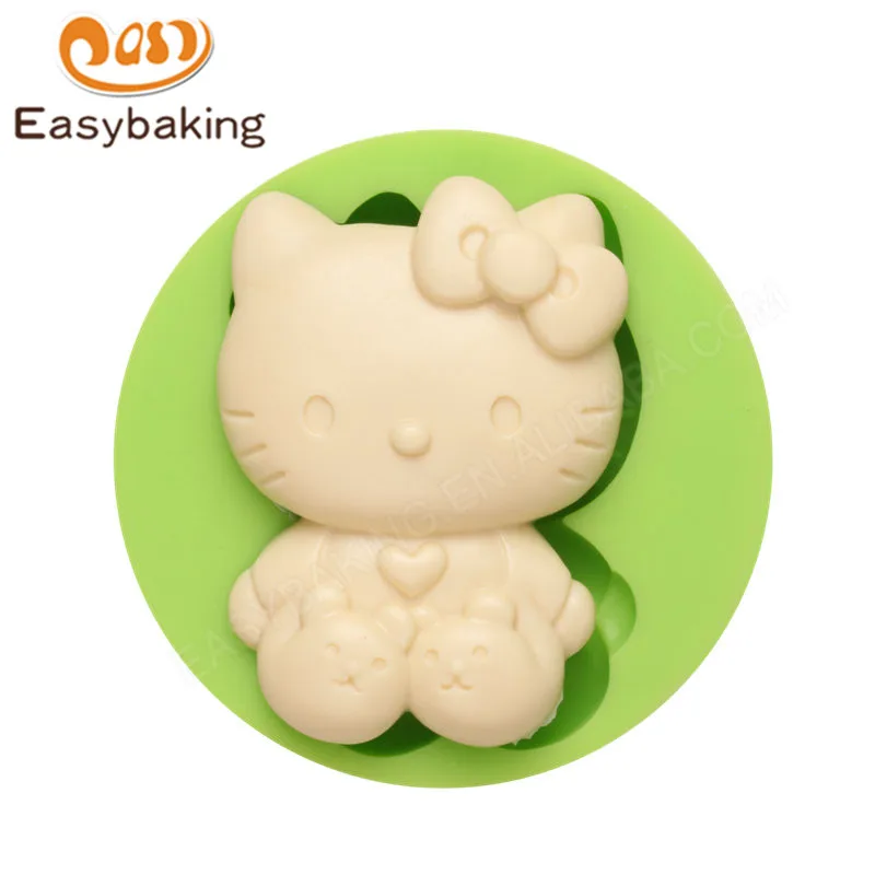Diy Mini Hello Kitty Shaped Silicone Fondant Mold Cookware