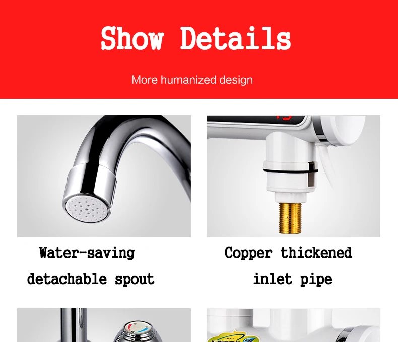 Electric Kitchen Water Heater Tap Instant Hot Water Faucet Heater Cold Heating Faucet Tankless Instantaneous Water Heater (16)