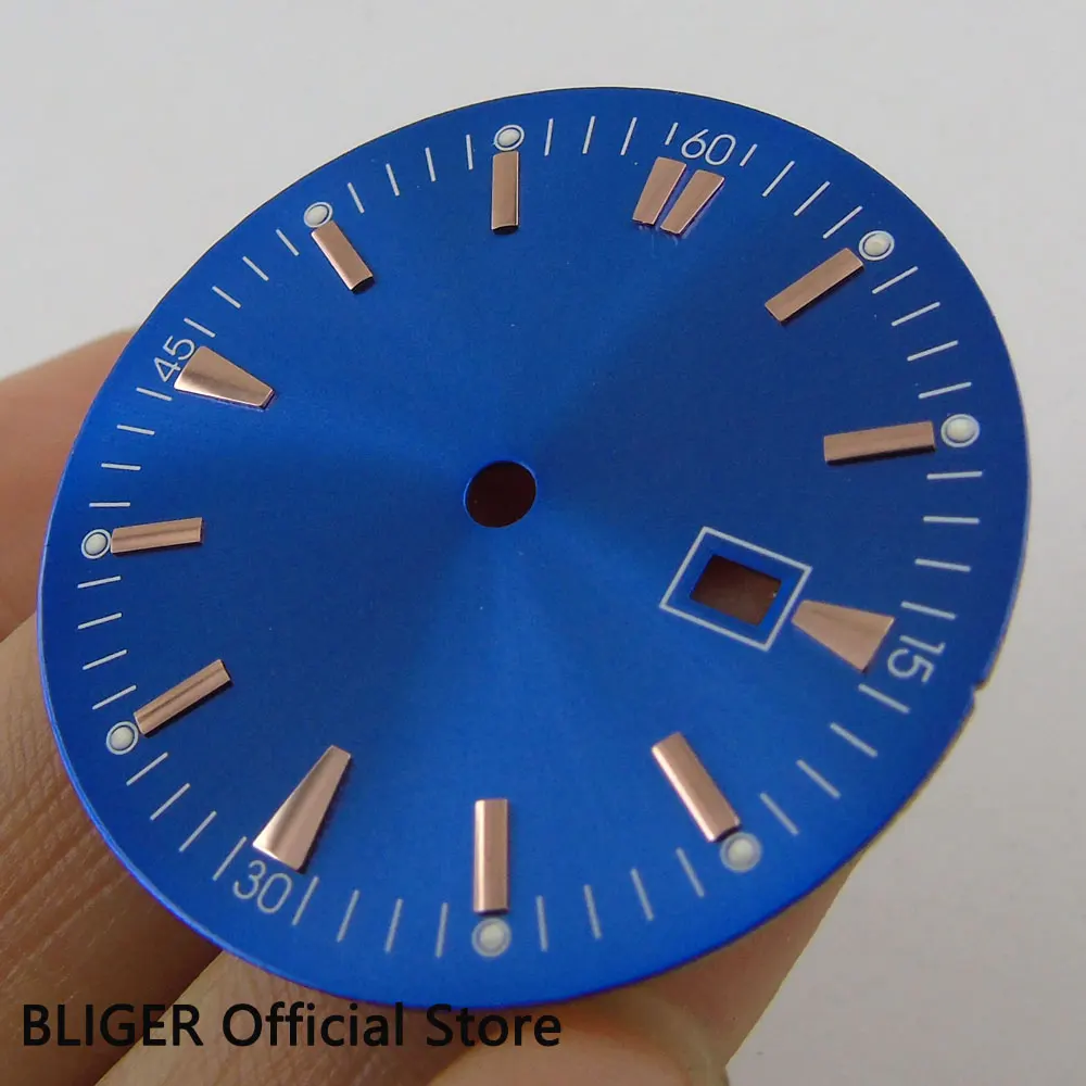 

Top quality 34.8MM Blue Sterile Dial Stainless Steel Watch Dial Fit MIYOTA 8215 Mingzhu 2813 Movement for Men's Watch D49