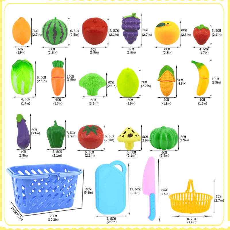 23 шт./компл. Пластик фрукты овощи резка игрушек для детей Кухня набор игрушек для детей, носки для мальчиков и девочек раннего развития развивающая игрушка