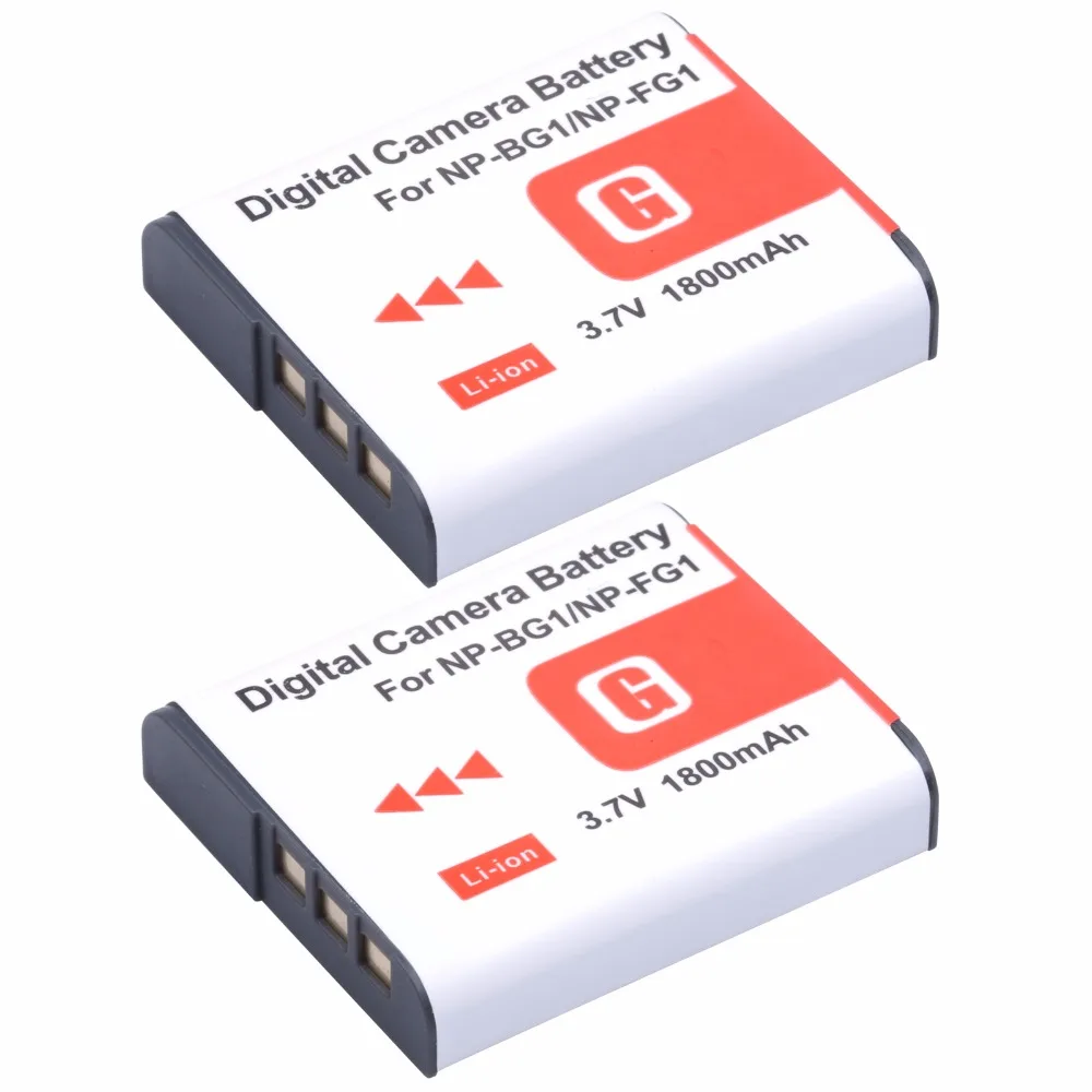 2Pcs Np-Bg1 Np Bg1 Np-Fg1 Batteria Per Sony Cyber-Shot Dsc-Dsc-H3 Dsc-H7 Dsc-H9 Dsc-H10 Dsc-H20 Dsc-H50 Dsc-H55 Dsc-H70 Dsc-H90
