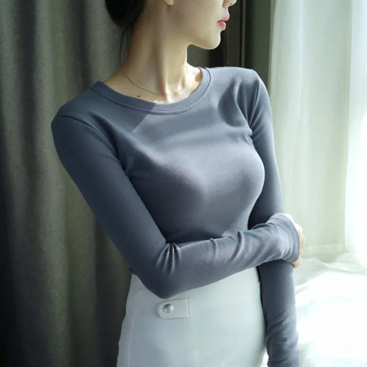 

2019 New Spring Women T-shirt Casual Long Sleeve Cotton Women T Shirt O-neck Female Tees Elegant Pullover Ladies Tees Tops