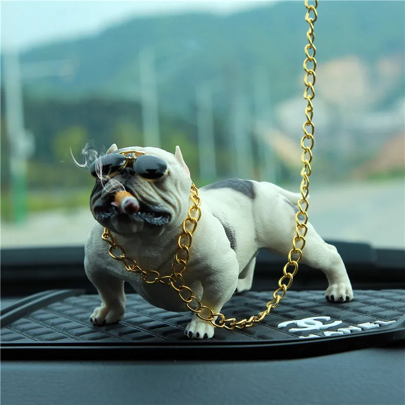 

Yesplease Car Ornaments Dog Car Decoration Creative Personality High Grade Interior Accessories Car Fashion Simulation Dog Doll