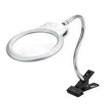 DSstyles светодиодный светильник увеличительное стекло с металлическим кронштейном зажим для чтения стола