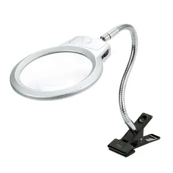 

DSstyles LED Light Magnifying Glass with Metal Bracket Clip for Table Reading