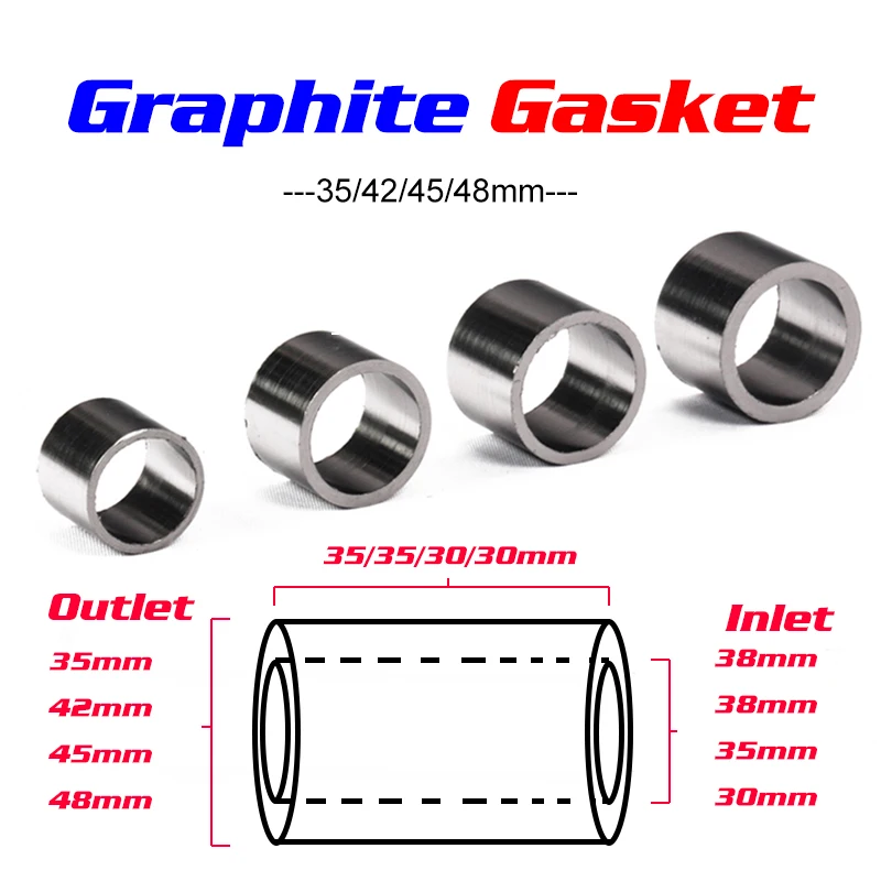 

35mm 42mm 45mm 48mm motorcycle car Exhaust Pipe Graphite Gasket to Muffler Silencer Gasket Seal ring vintage Dirt Pit Bike