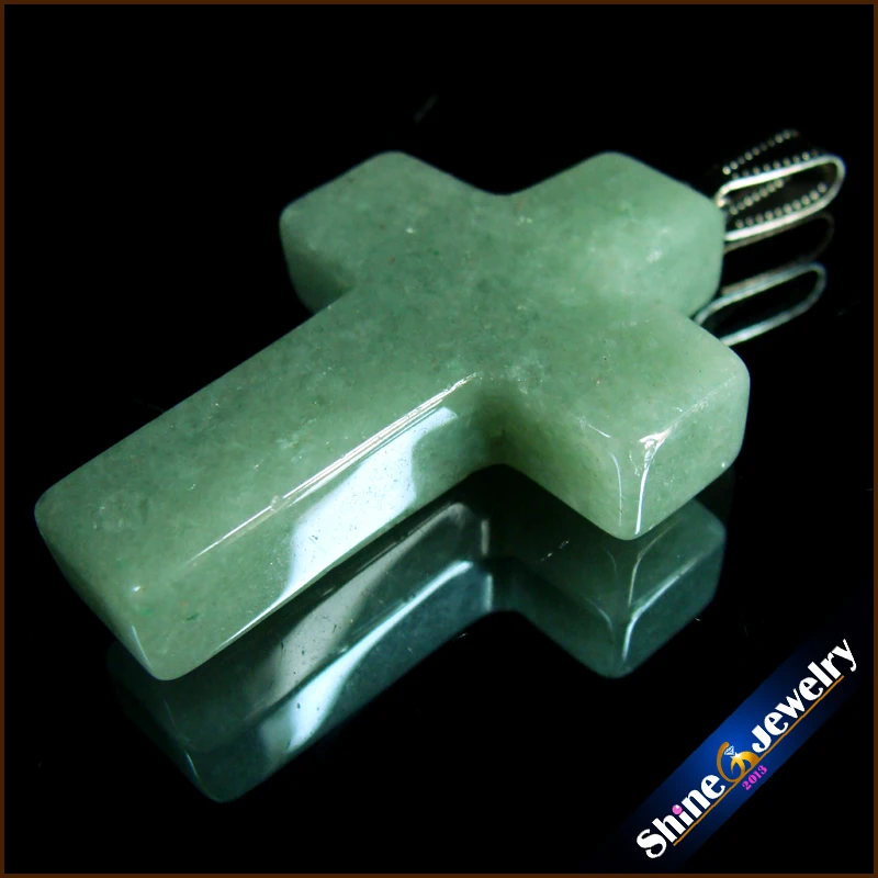 

Wholesale 40x28x10 mm Big Cross Necklace Natural Gem Stone Aventurine Cross Pendants Charms fit Necklaces Jewelry Making GS319