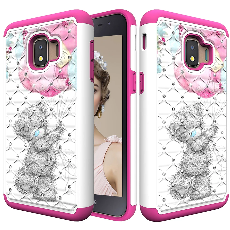 

Bling Rhineston Silicone PC Phone Case For Samsung Galaxy J2 Core 2018 SM-J260G/DS Pattern TPU Cover A6 2018 SM-A600FN C21