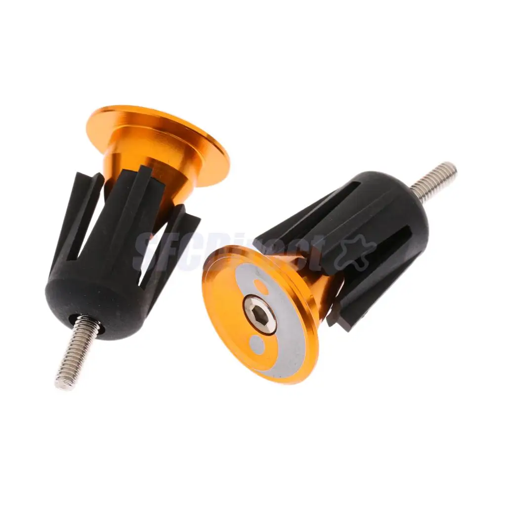 1 Pair Aluminum Alloy Bike Handlebar End Plugs Mountain Road Bicycle Cycling Handle Bar Grips Caps Stoppers 