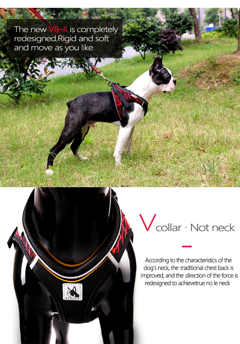 No-pull Sport Reflective Pet Dog Harness For Small Medium Large Dog Outdoor Walking Training Pitbull Dog Chest Vest Harness