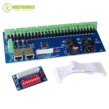 

Best price 1pcs DC12V-24V DMX-27CH-RJ45-led dimmer 1A*27CH decoder led RGB controller for led strip led lamp