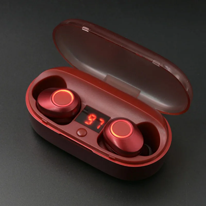new tws IPX5 Wireless bluetooth5.0 waterproof and sweat earphone with LED Display charging box for IOS Android mobile phone