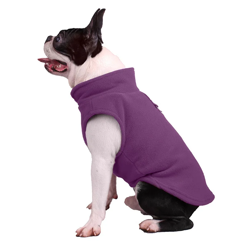 Новое поступление, флисовые толстовки для собак, одноцветная одежда без рукавов с французским бульдогом, толстовка для щенков, зимняя одежда для маленьких собак