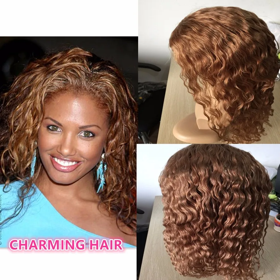 Wet Wavy 27 Blonde Color Wig In Stock Brazilian Virgin Human Hair