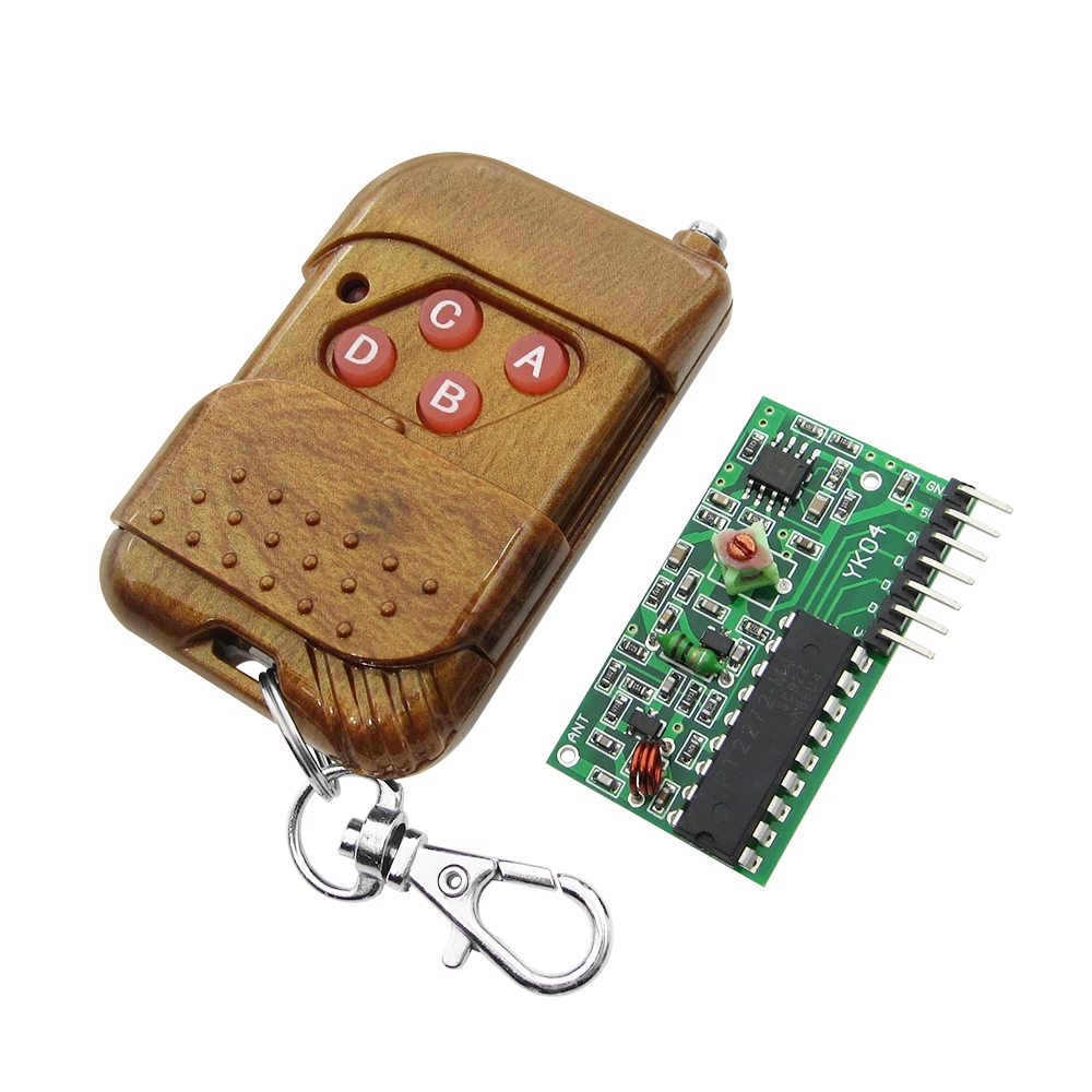

1set =2pcs 2262/2272 Four Ways Wireless Remote Control Kit,M4 the lock Receiver with 4 Keys Wireless Remote Control