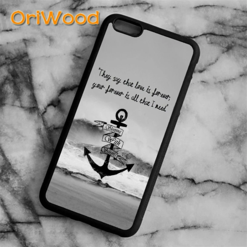 

OriWood Sleeping With Sirens Anchor Case cover For iPhone 6 6S 7 8 Plus X 5 5S SE Samsung galaxy S6 S7 edge S8 Plus Note 8 shell