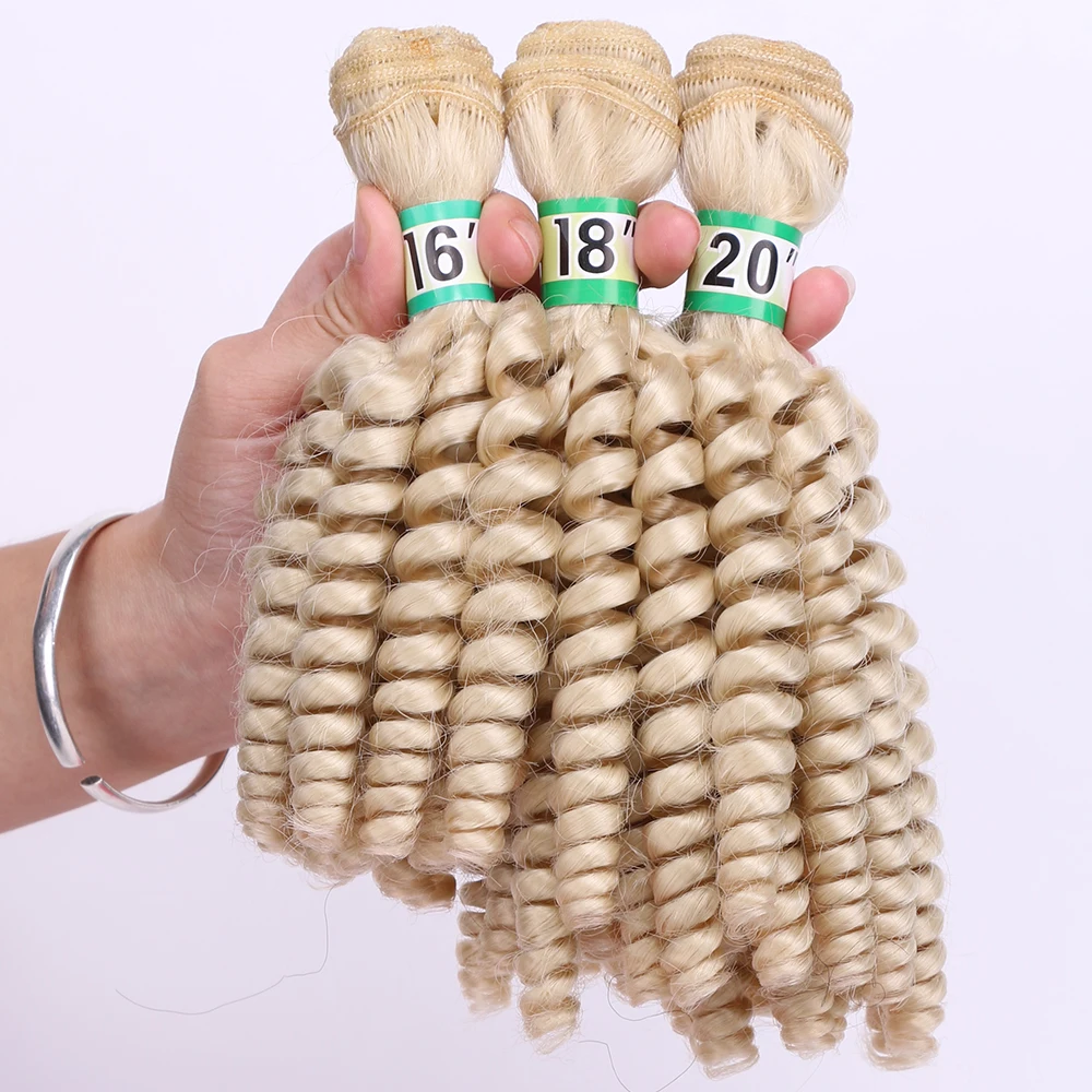 Цвет#613 Funmi вьющиеся волосы 16 18 20 дюймов 3 шт./лот синтетические пряди для черных женщин
