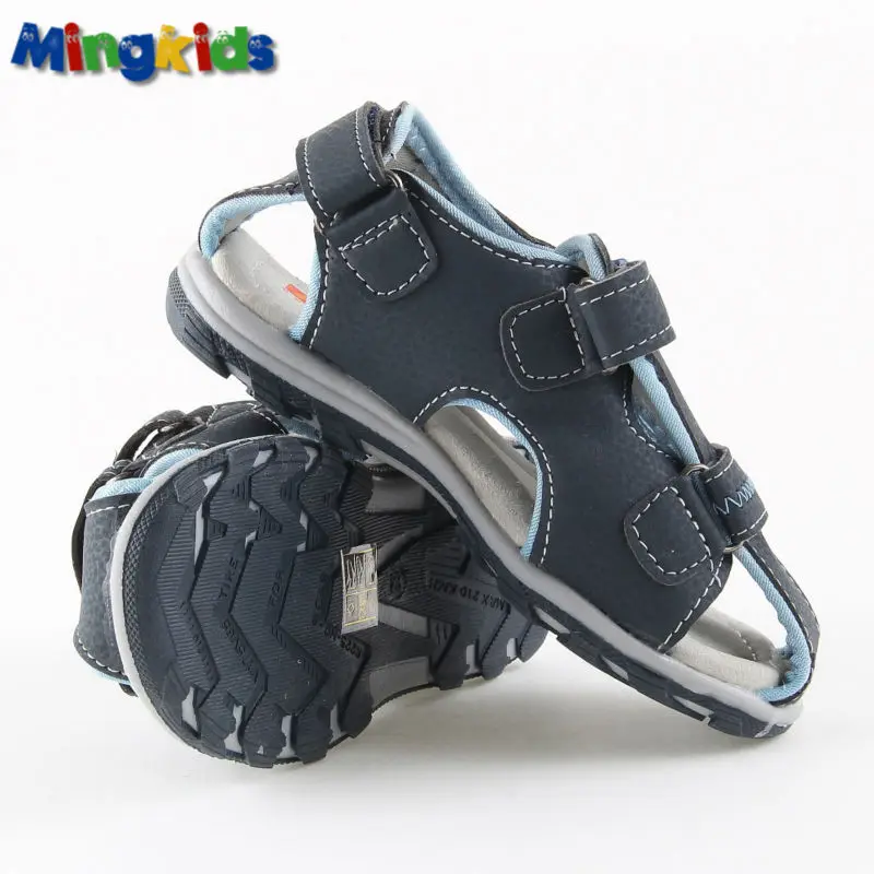 Mingkids Casual Children Sandals closed-toe and soft genuine leather sole high quality boy sandals kindergarten durable Mingkids Casual Children Sandals closed-toe and soft genuine leather sole high quality boy sandals kindergarten durable