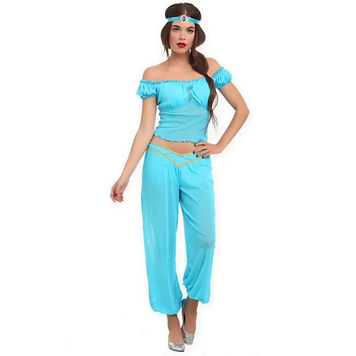 Aladdin Jasmine Princess Adult Belly Dancer Cosplay Costume New-in Sexy ...