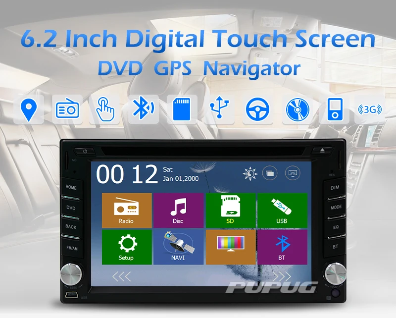 Discount PC Receiver Bluetooth Movie USB 3D Car Stereo Accessory DVD Player Head Unit SD AMP GPS Radio Autoradio FM Map+CAM+3G 4