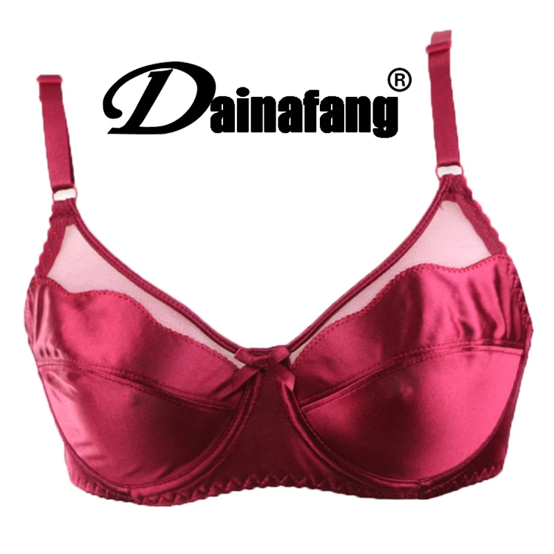 Size 34 42 Lace Crop Top Plus Size C D DD Cup Women Sexy Gold Silk Bras