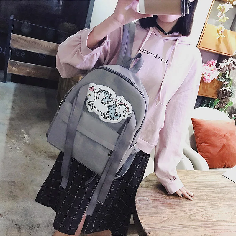MENGHUO 2018 Новый kawaii Единорог сумка Школьный рюкзак для девочек милые сумки на плечо