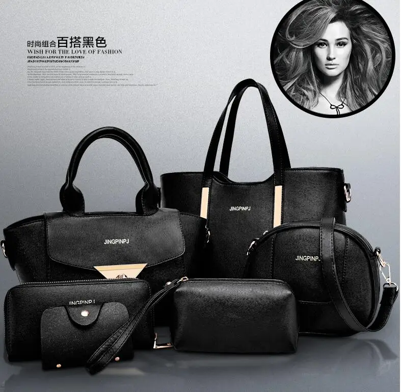 Новинка, женские сумки, кожаная сумка, женские сумки-мессенджеры, женская брендовая дизайнерская сумка, сумка+ сумка-мессенджер+ кошелек, 6 комплектов, GD05