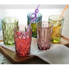 Water Glass Juice Glasses for Drinking Tea 300 ml 270 ml 350 ml 250 ml Pink Blue Green Transparent Kitchen Dining Bar Drinkware ml диван vitto