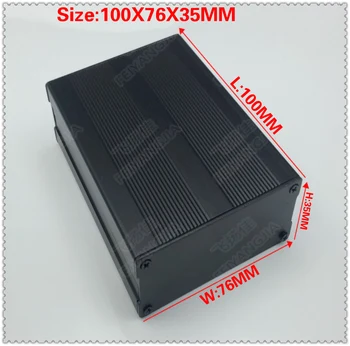( Free shipping) 100x76x35mm Black Extruded Aluminum Enclosure PCB Instrument Box DIY Electronic Project Case 2pcs aluminum alloy pcb instrument shell electric plate wall mounting enclosure project box diy 122x44x160mm new