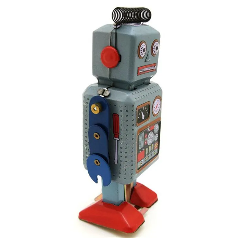 Классический винтажный Заводной Робот для детей, игрушки из олова с напоминанием, подарок для забавных игрушек, коллекционные