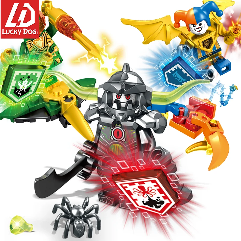 

Building Block Nexo Knight Figure Clay Moorington Aaron Fox Compatible with Legoingly movie Toys for Children