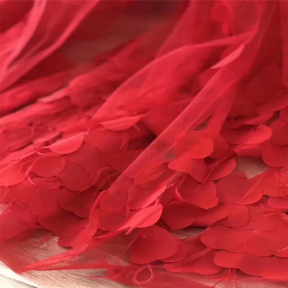 3D цветы Высокое качество Африканский кружевной ткани французский тюль кружева ткань аппликация 5 ярдов чистая кружева для торжественное платье X208-1