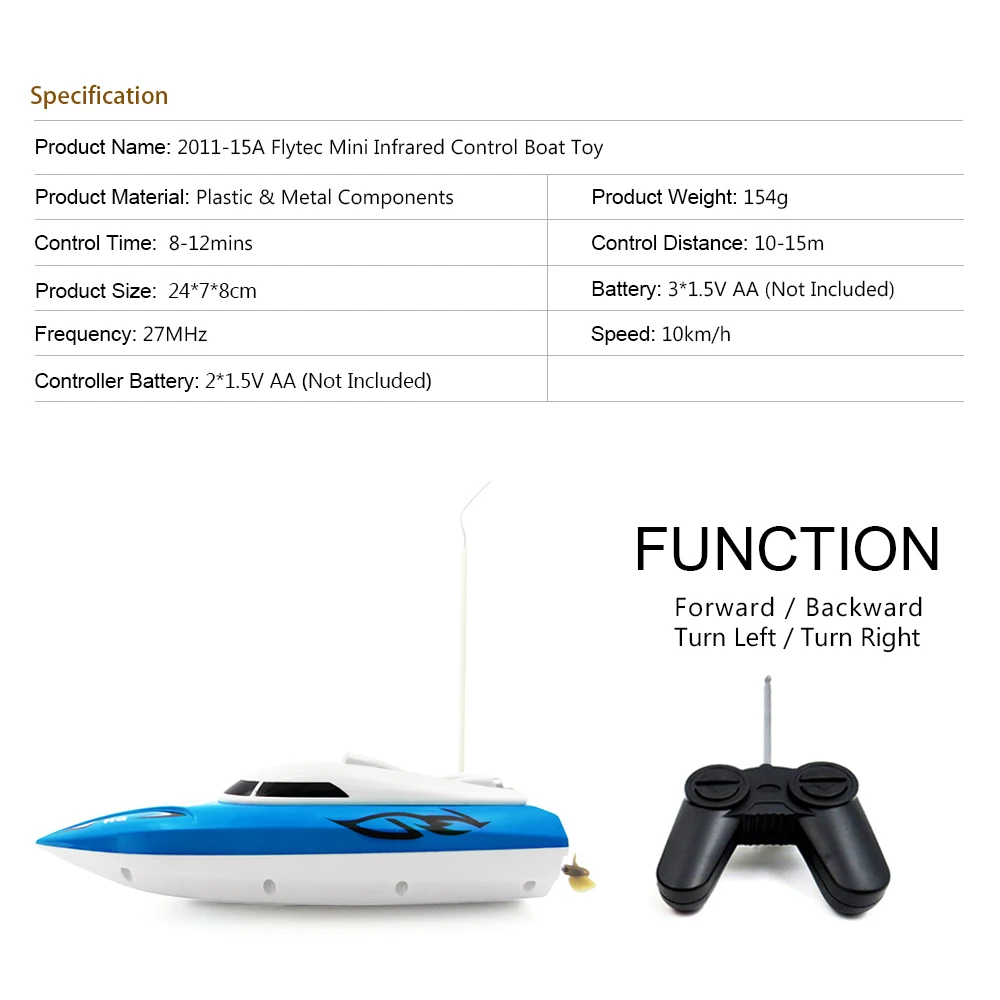 Flytec HQ2011-15A 10 км/ч 27 МГц Мини Инфракрасный контроль лодка кораблик на дистанционном управлении супер скорость RC корабль скорость лодка электрический RC игрушки