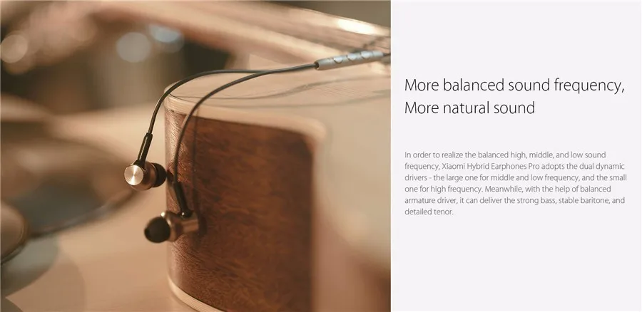 Original Xiaomi Hybrid Pro Three Drivers Graphene Earphone Headphone With Mic For iPhone Android