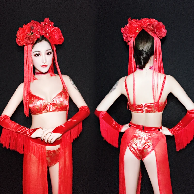  new pattaya bar ds costumes new night club DJ sexy retro gogo dance clothes singer dancer clothing 