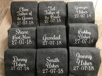 

personalize grey wedding groom best man groomsman thank you socks Bachelorette father of the bride groom bridesman socks gifts