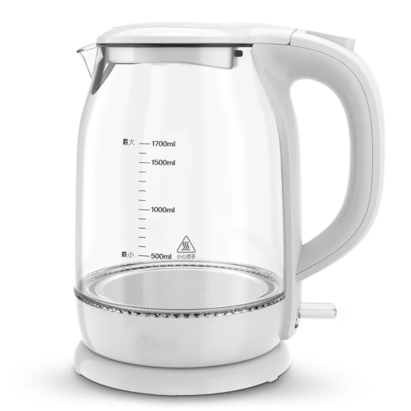 Glass electric kettle household stainless steel 304 food grade 1.7L