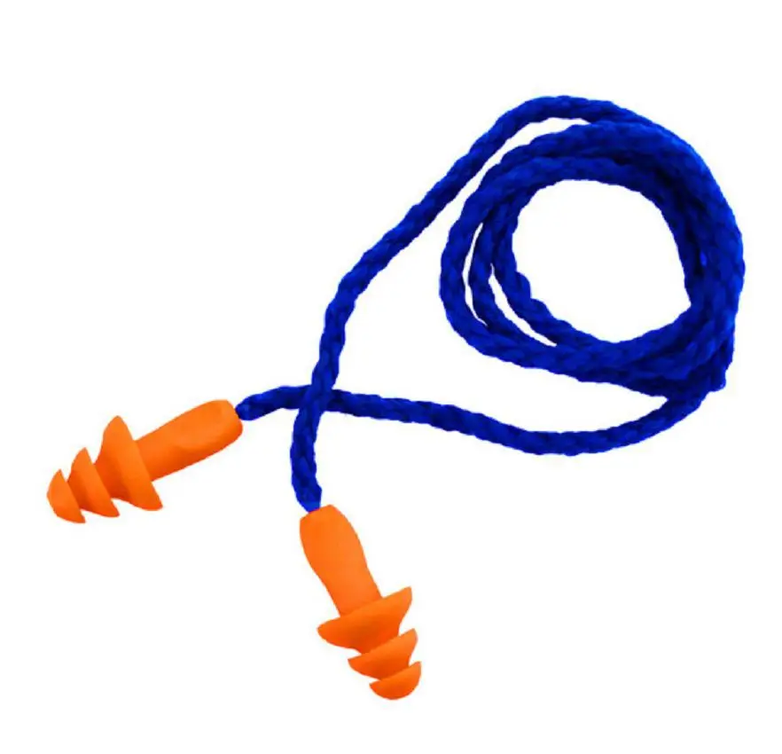 

Soft Silicone Corded Ear Plugs ears Protector Reusable Hearing Protection Noise Reduction Earplugs Earmuff