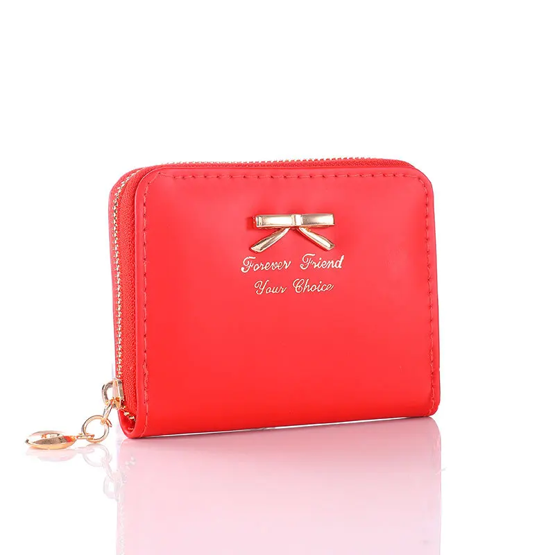 

Women Coin Purse 2019 Fashion NEW Coin Purse Women Bow-knot White Zipper Purse Short Coin Bag Mini Leather Coin Bag Card Pack