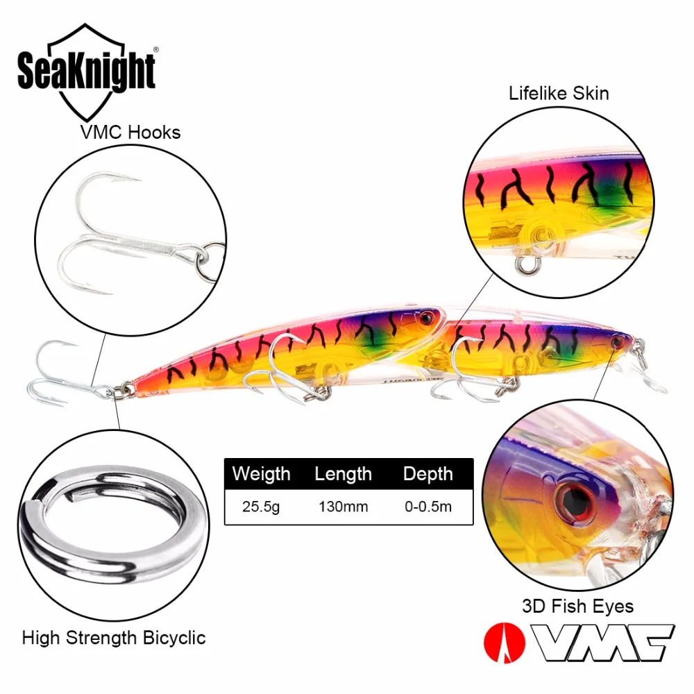 SeaKnight бренд SK046 серия Рыболовная Приманка Minnow 1 шт./лот 130 мм/5 12 дюймов 25 5 г 3D рыбий