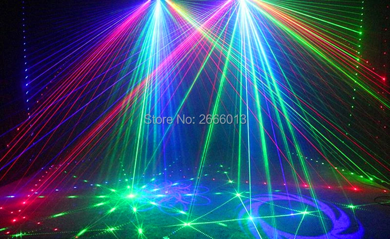 6 объективов RGB многоцветный лазерный сканер с узорами/сканер луча/DJ диско Вечерние Декорации для сцены лазерный светильник/сценический светильник ing Laser