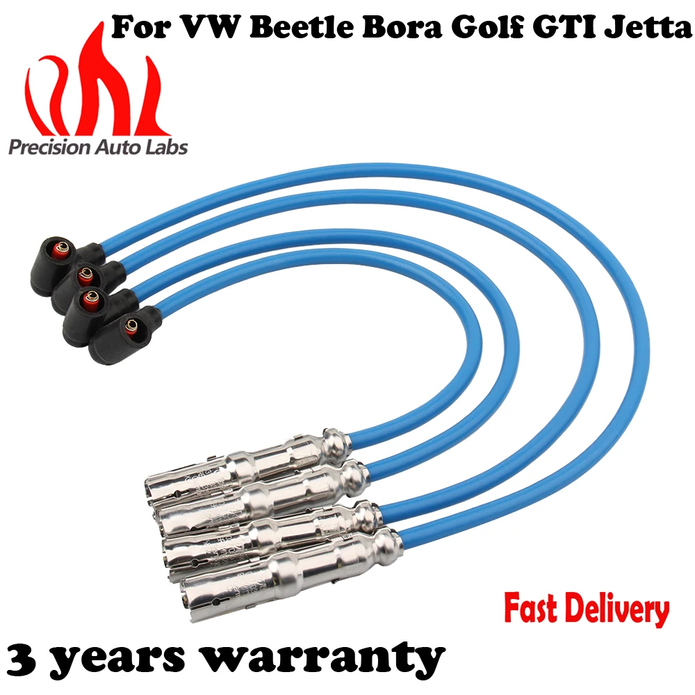 PRECISION AUTO LABS 4 шт. 8 мм набор проводов свечей зажигания для VW Beetle Bora Golf GTI Jetta 2.0L SOHC