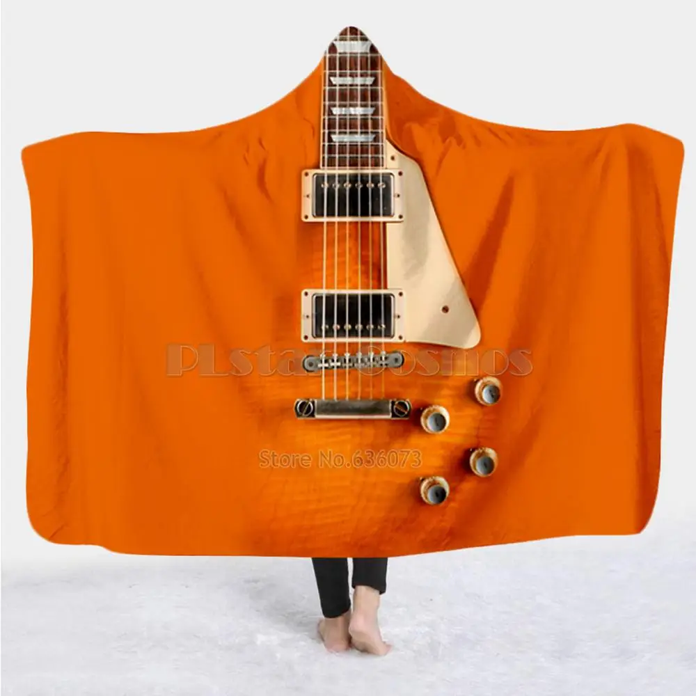 

Violin Guitar art Musical instrument Blanket Hooded Blanket 3D full print Wearable Blanket Adults men women Blanket style-12