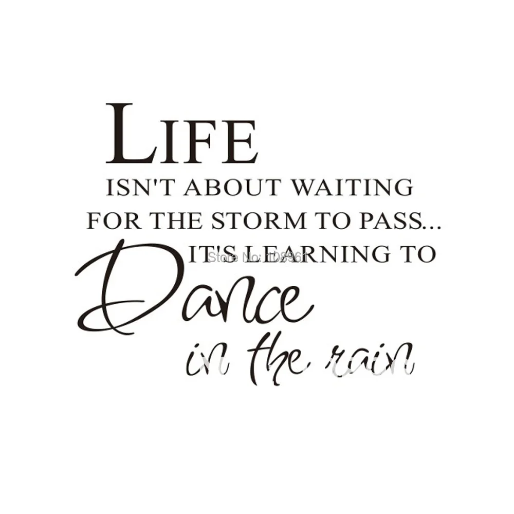 Life ISN T ABOUT WAITING FOR THE STORM TO PASS Dance in the rain Quote Art Vinyl Wall Sticker Decal Bedroom in Wall Stickers from Home & Garden on