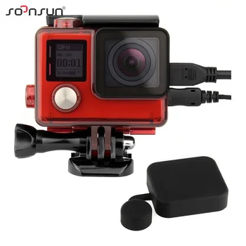 

SOONSUN Protective Skeleton Side Open Housing Case Hard Case w/ LCD Touch Backdoor + Lens Cap Cover for GoPro Hero4 Hero 4 3+