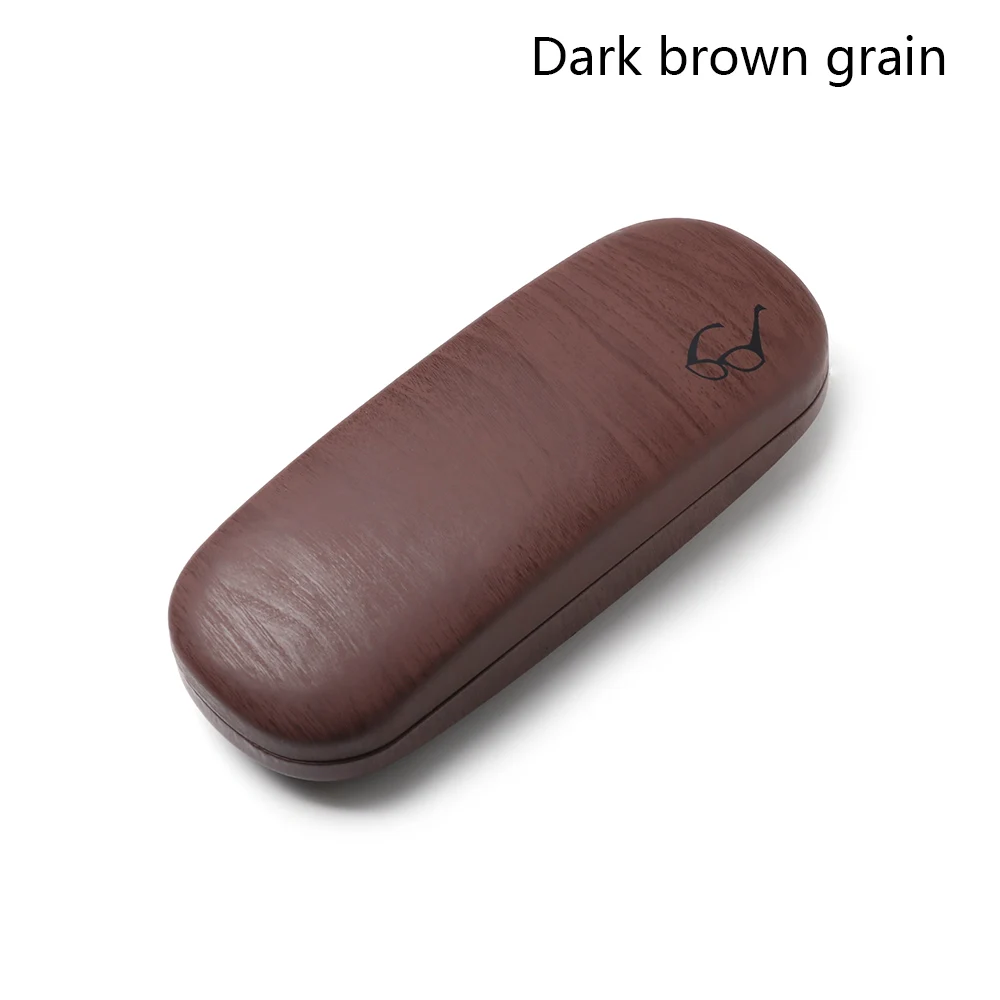 Чехол для очков, унисекс, качественный жесткий чехол из искусственной кожи, Металлический Чехол для очков для чтения, для мужчин и женщин, модная коробка для очков - Цвет: Dark brown grain