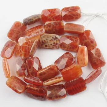 

(1 Strand/lot) Wholesale 1Strand Faceted Fire Agates Oblong Loose Bead 15.5 inch 14x10mm SAM_9513