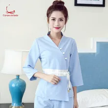 Женская рабочая одежда для косметолога, осень, новинка, спа, оздоровительный клуб, рабочая одежда, массажная, для ног, для ванны, Униформа, набор