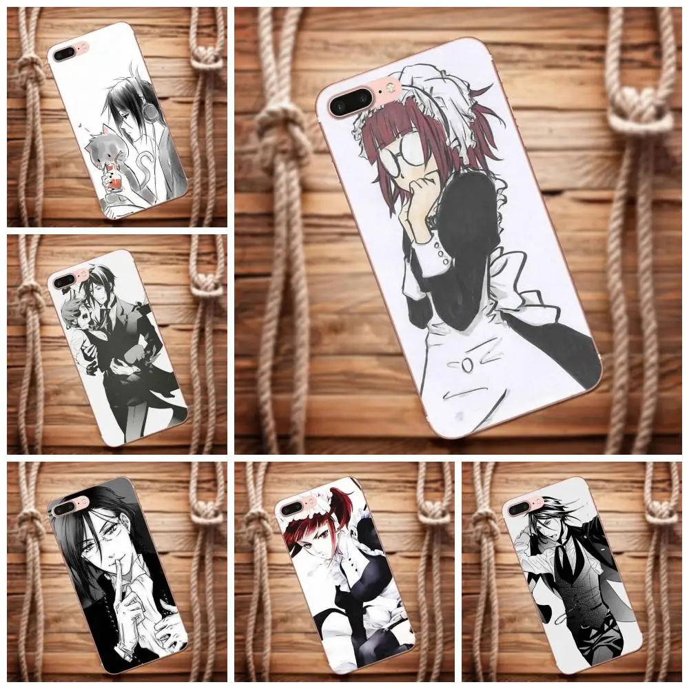 Vvcqod Аниме Манга черный дворецкий для Apple iPhone 4 4S 5 5C 5S SE 6 6S 7 8 Plus X Moto G G2 G3 TPU чехол