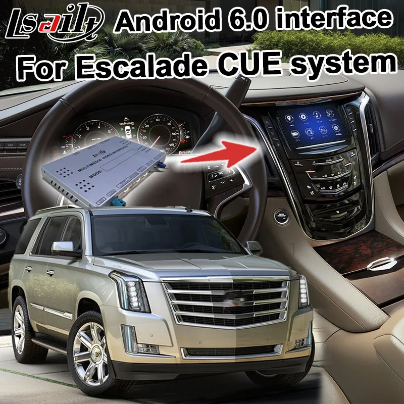 

Android navigation box for Cadillac Escalade etc Intellilink Mylink CUE system video interface with carplay GPS yandex waze